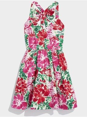 Vineyard Vines Womens Red Floral Open Back Knee Length SunDress.